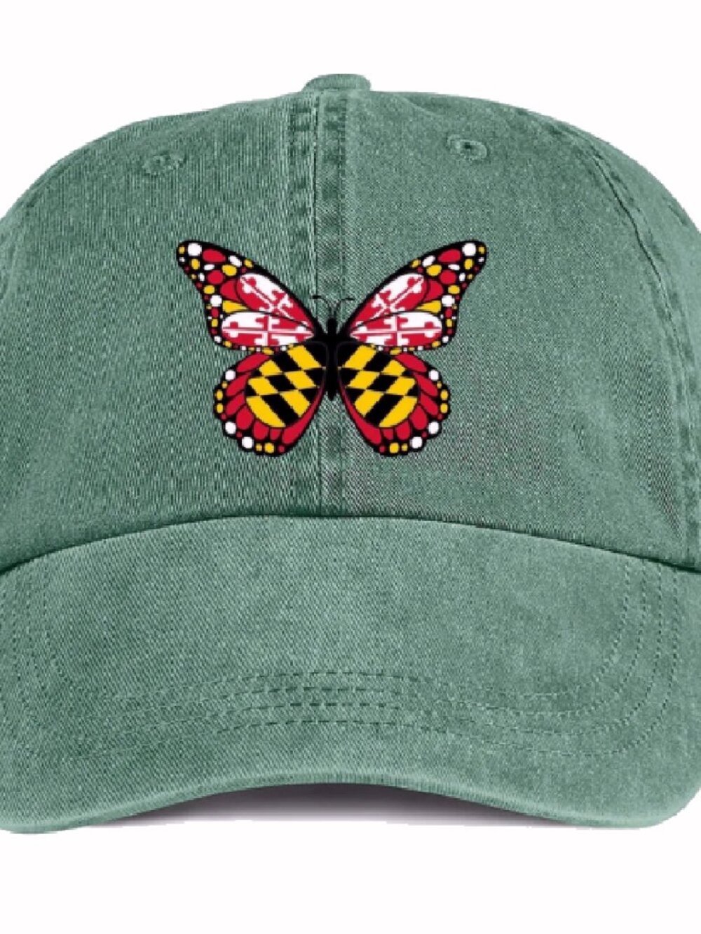 Maryland Flag Embroidered Butterfly Cap Hat NEW Fast Ship